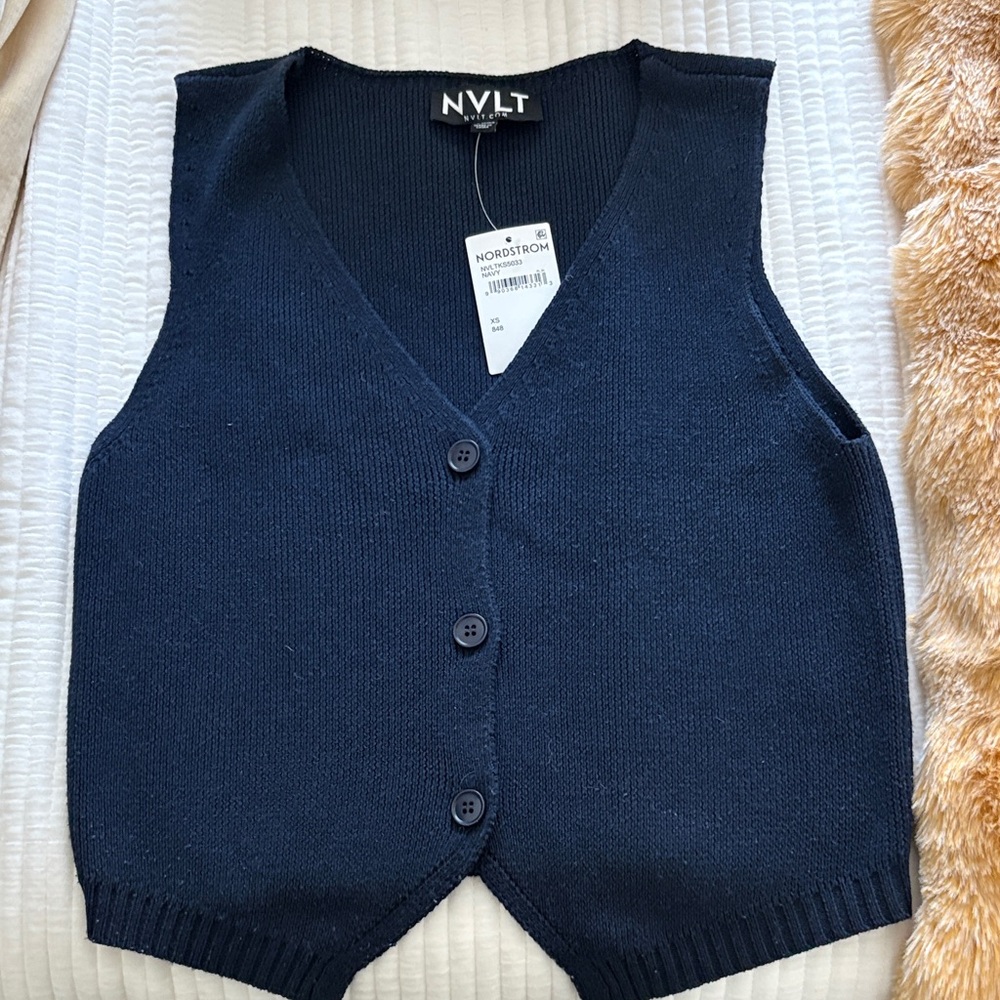 NVLT Midnight Blue Buttoned Vest